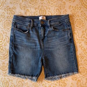 LOFT Blue Frayed-Hem Denim Shorts